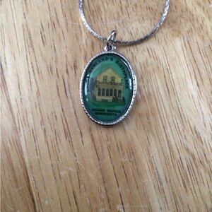 Judy Garlands Birth Place Pendant with Green and Silver Accents